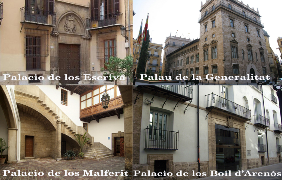 Palacios y casas nobles de Valencia. Índice